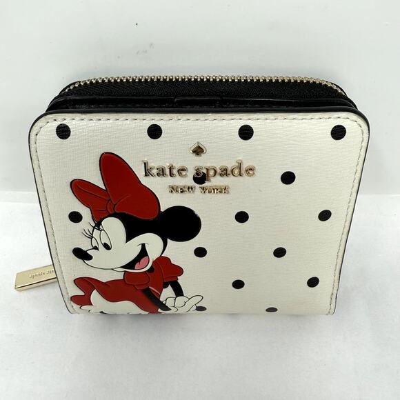 Disney x Kate Spade Minnie Mouse Small Slim Bifold Wallet NWT Polka Dot - Picture 13 of 13